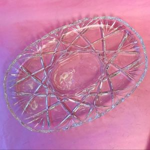 Vintage thick crystal party dish